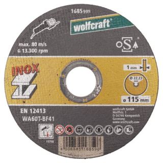 Wolfcraft - Doorslijpschijf staal + RVS, 115mm