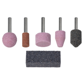 Wolfcraft - Set keramische slijpstenen schacht=6mm, 6-dlg.