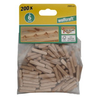 Wolfcraft - Langhoutdeuvels, beuken Ø8x40mm, 150st.