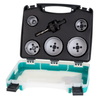 Wolfcraft - Gatzagenset in koffer, Ø 35-68 mm 5-delig