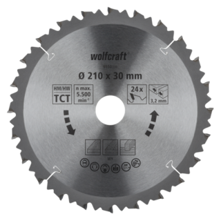 Wolfcraft - HM-Zaagblad, 24t, ø305x30x3,2mm