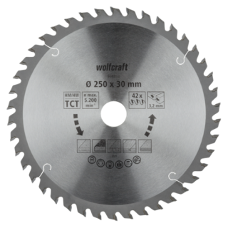 Wolfcraft - HM-Tafelcirkelzaagblad, 54t, ø350x30x3,5mm