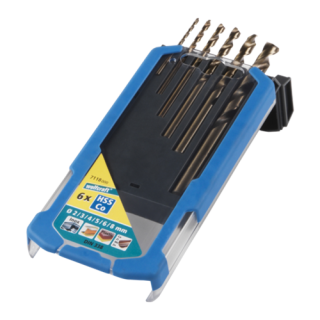 Wolfcraft - Set metaalboren, HSS Co, geslepen 2-8mm