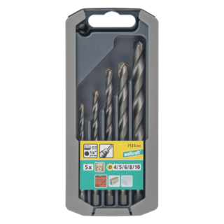 Wolfcraft - Set steenboren, hardmetaal, zeskant, 4-10mm