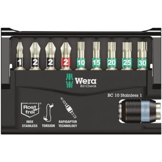 Wera - 1/4" RVS Bitset PH + PZ + Torx. 10-dlg.