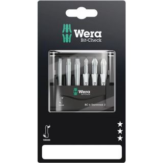 Wera - 1/4" Mini-Check Bitset PH + PZ + TX, 50mm, 6-dlg