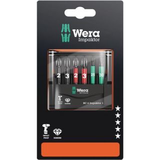 Wera - 1/4" Mini-Check Bitset IMP DC 50mm PH/PZ/T. 6-dlg