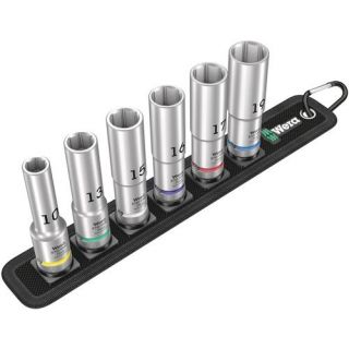 Wera - 1/2" Lange dopsleutelset 6-kant op band, 6-delig