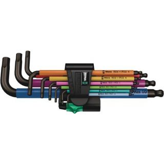 Wera - Stiftsleutelset Multicolor Inbus Kogelkop, 9-dlg