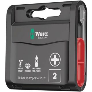 Wera - 1/4" Impakt schroefbits Phillips, 15x PH.2x25mm