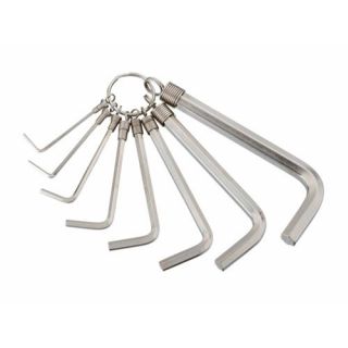 WGB - Inbussleutelset aan ring, vernikkeld,2-8mm, 7-delig