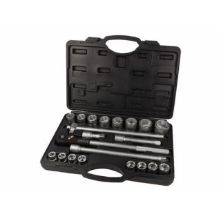 WGB - 3/4" Dopsleutelset 6-kant, 19 - 50mm, 21-delig