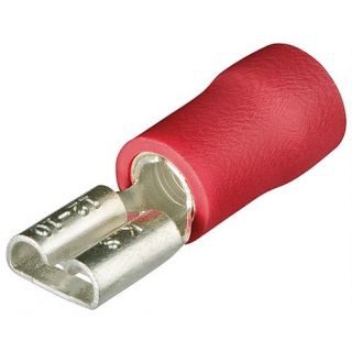 Wiha - Vlakke stekerhulzen geïsoleerd, 0,5 - 1,0mm (rood)