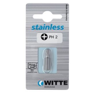 Witte - 1/4" RVS Schroefbit Pozidriv op SB kaart, PZ.1x25mm