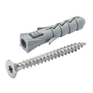 Nylon plug 5x25 + spaanplaatschroeven TX-15, 3.5x30mm