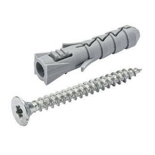 Nylon plug 8x40 + spaanplaatschroeven TX-25, 5.0x50mm